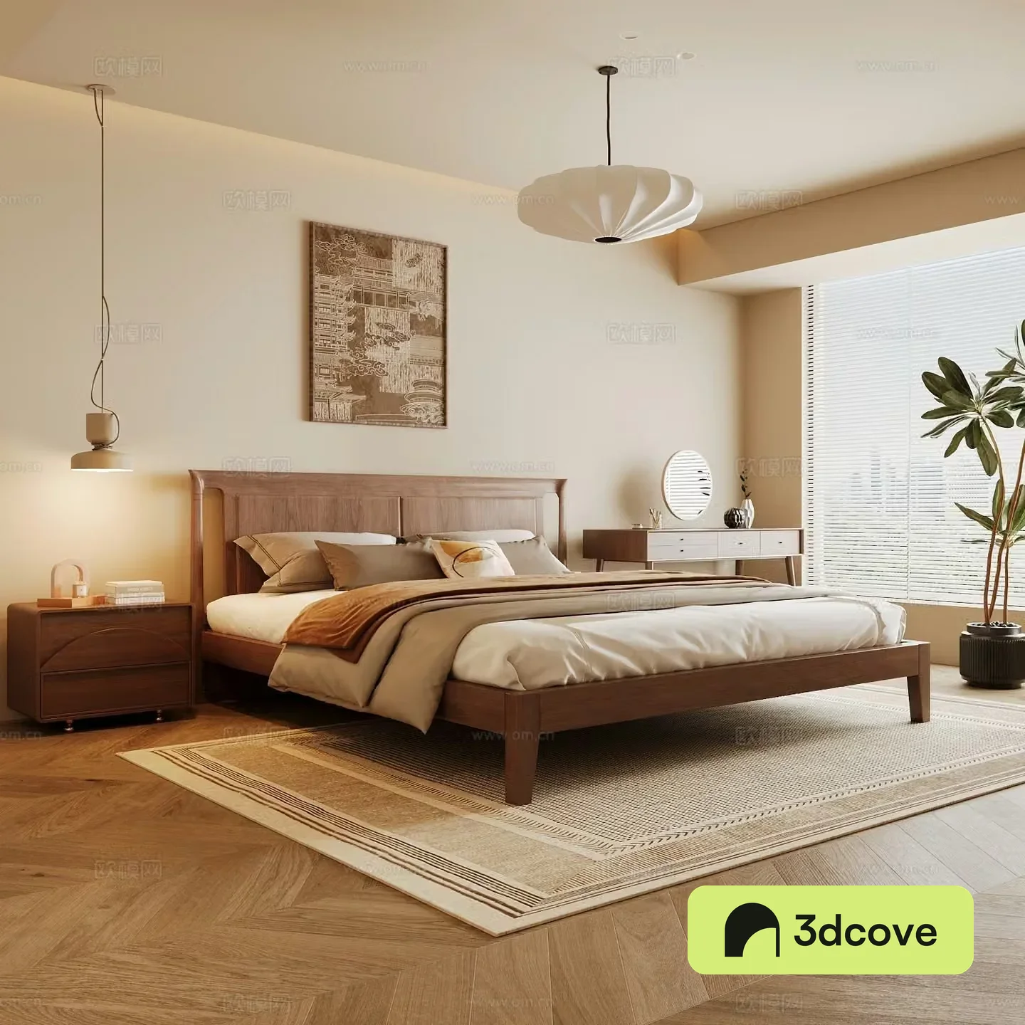 Wasabi Middle Ages Home Bedroom Wasabi Wind Bedroom Secondary Bedroom Master Bedroom Bathroom Window Bedroom 3D Model