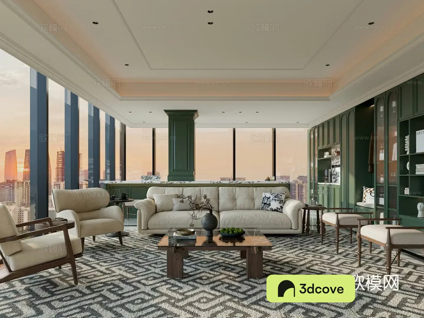 French living room sofa combination