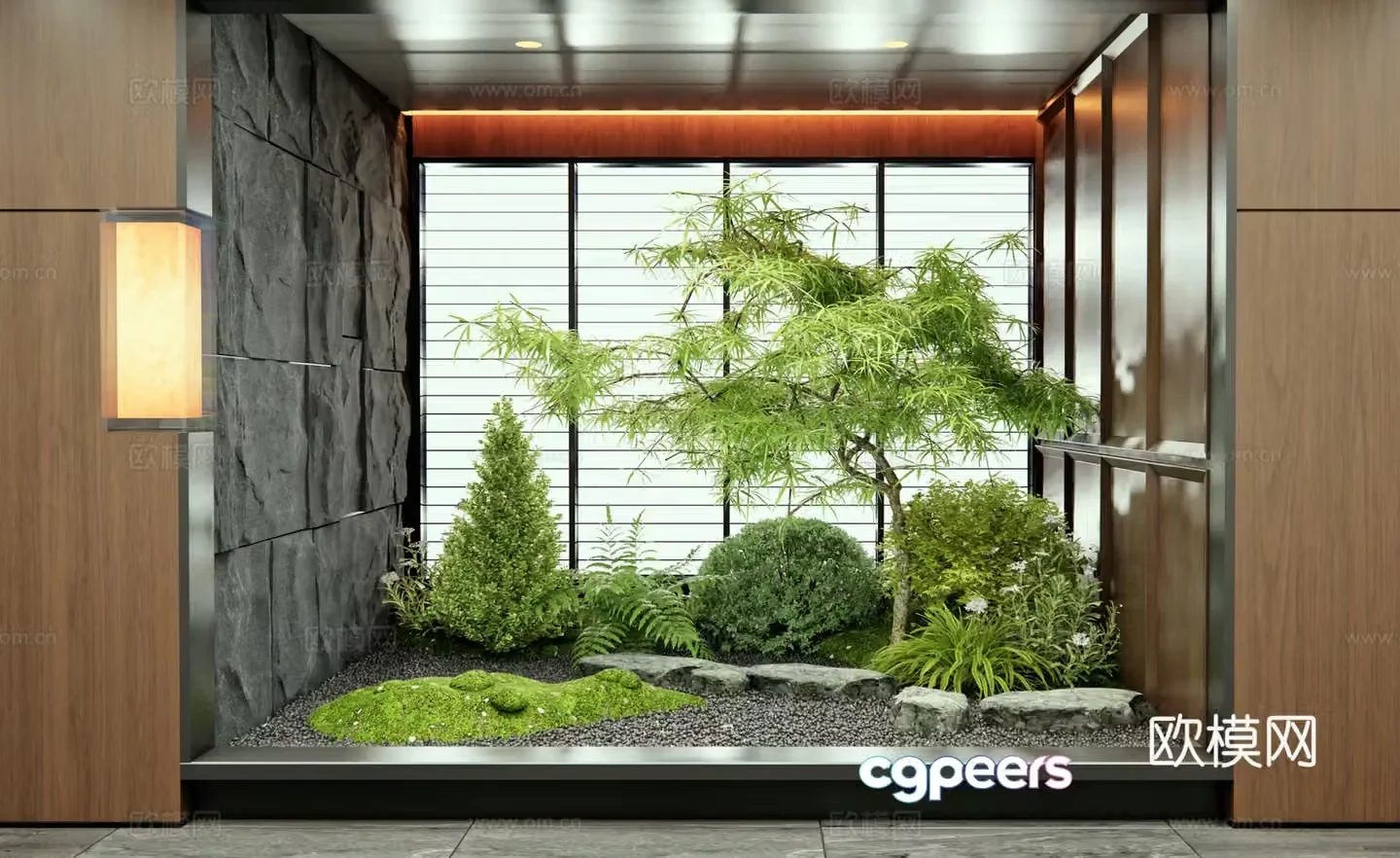 Modern interior landscape Plant landscaping Garden sketch Plant combination Shrub Tree 3D model