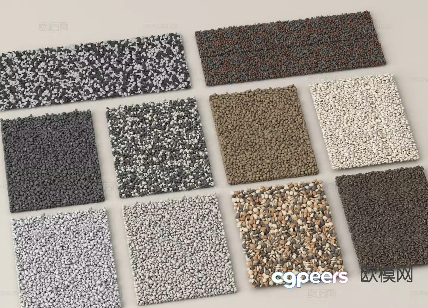 modern cobblestone gravel 3d model