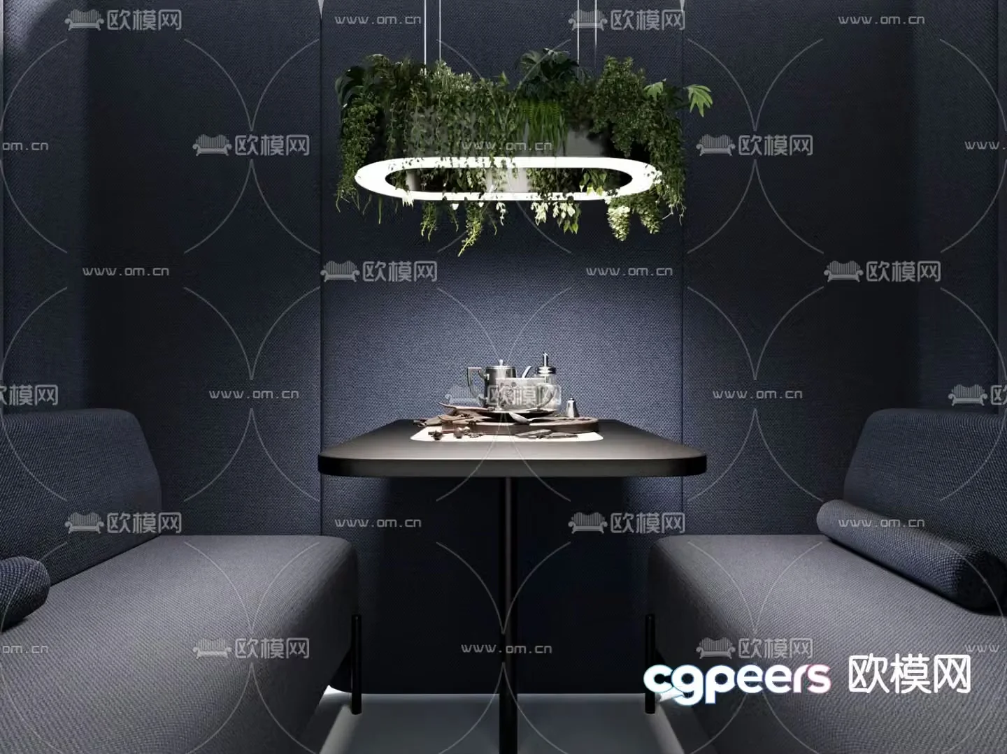 Card seat sofa restaurant card seat 3d model