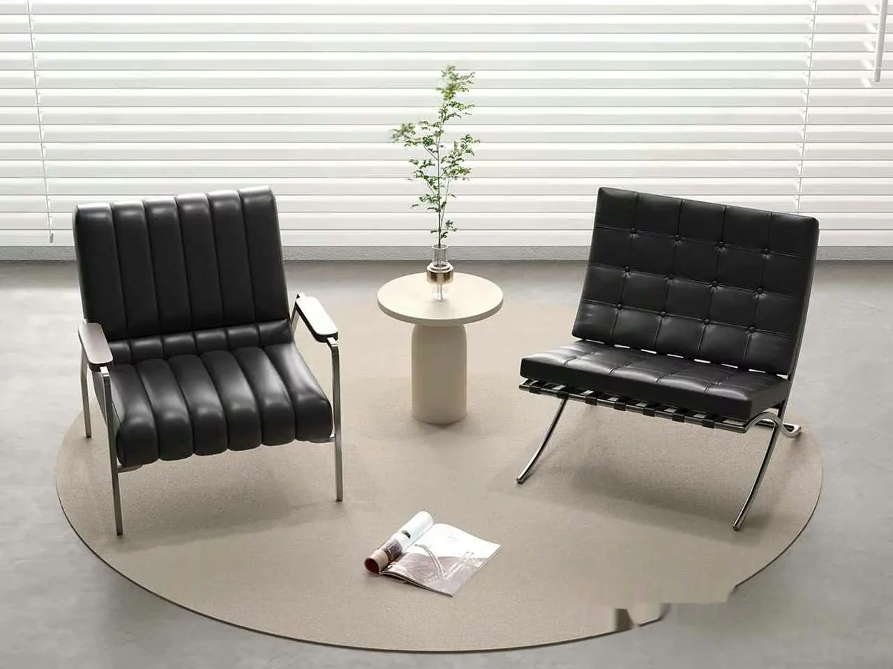 Modern Black Leather Chairs 3D Model – 3826 – VRAY Render