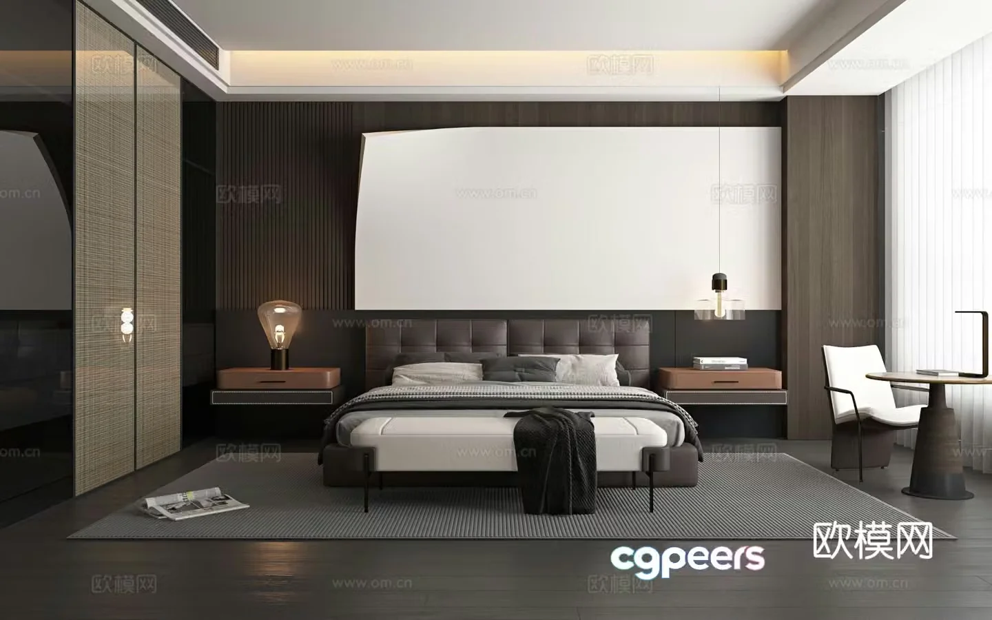 Italian style bedroom master bedroom 3d model