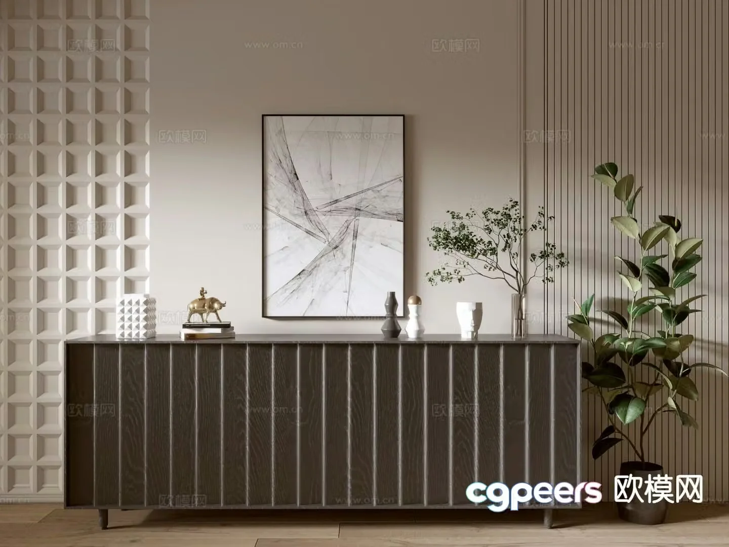 Modern entryway cabinet 3d model