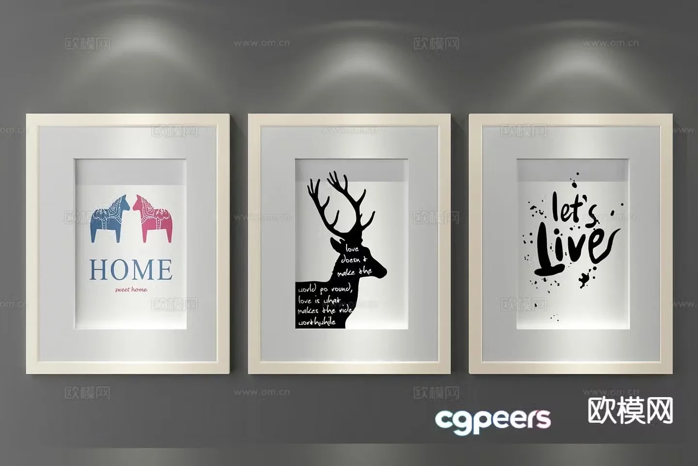 Decorative painting simple painting hanging painting 3d model