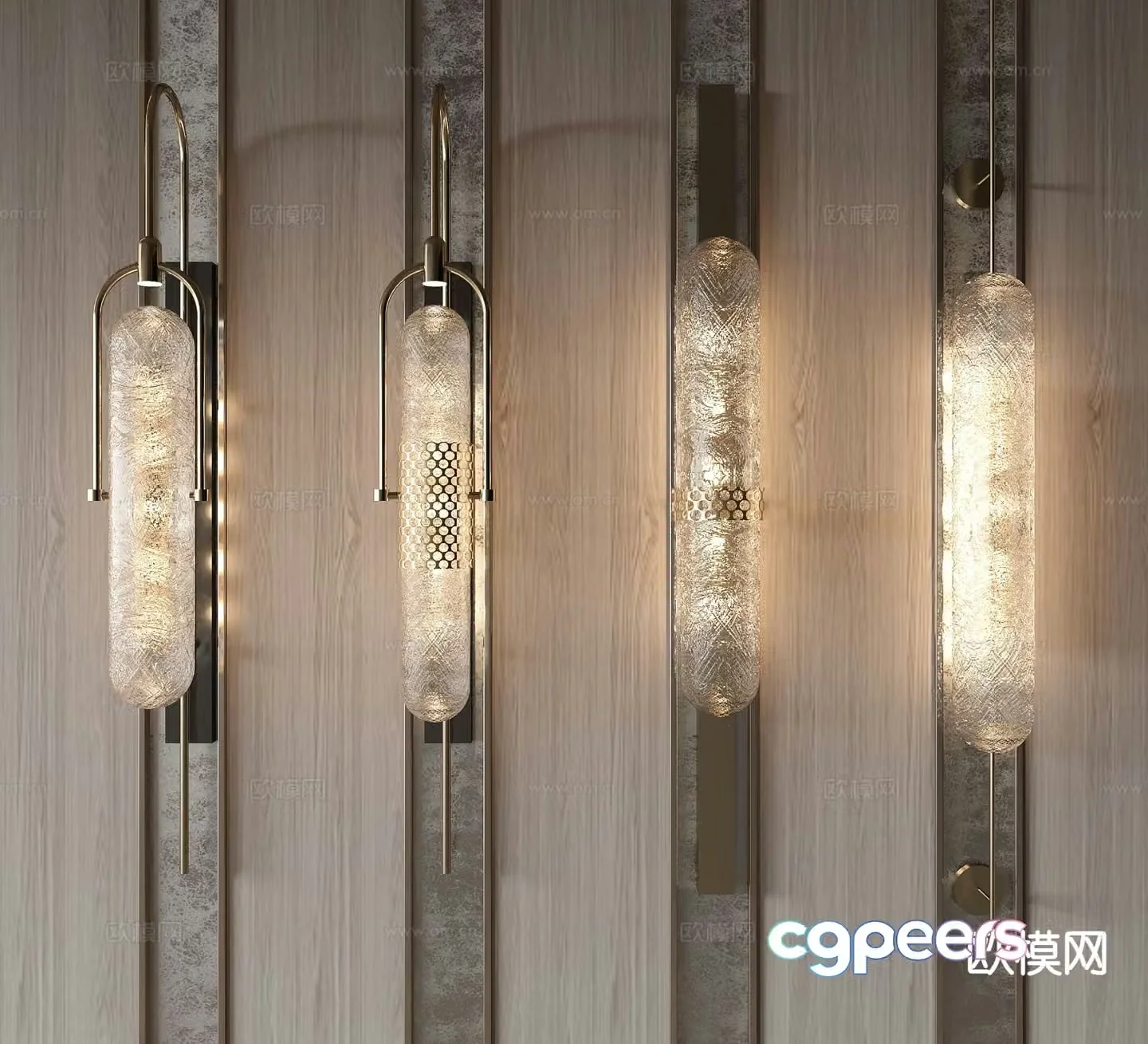 Light luxury glass wall lamp 3D model