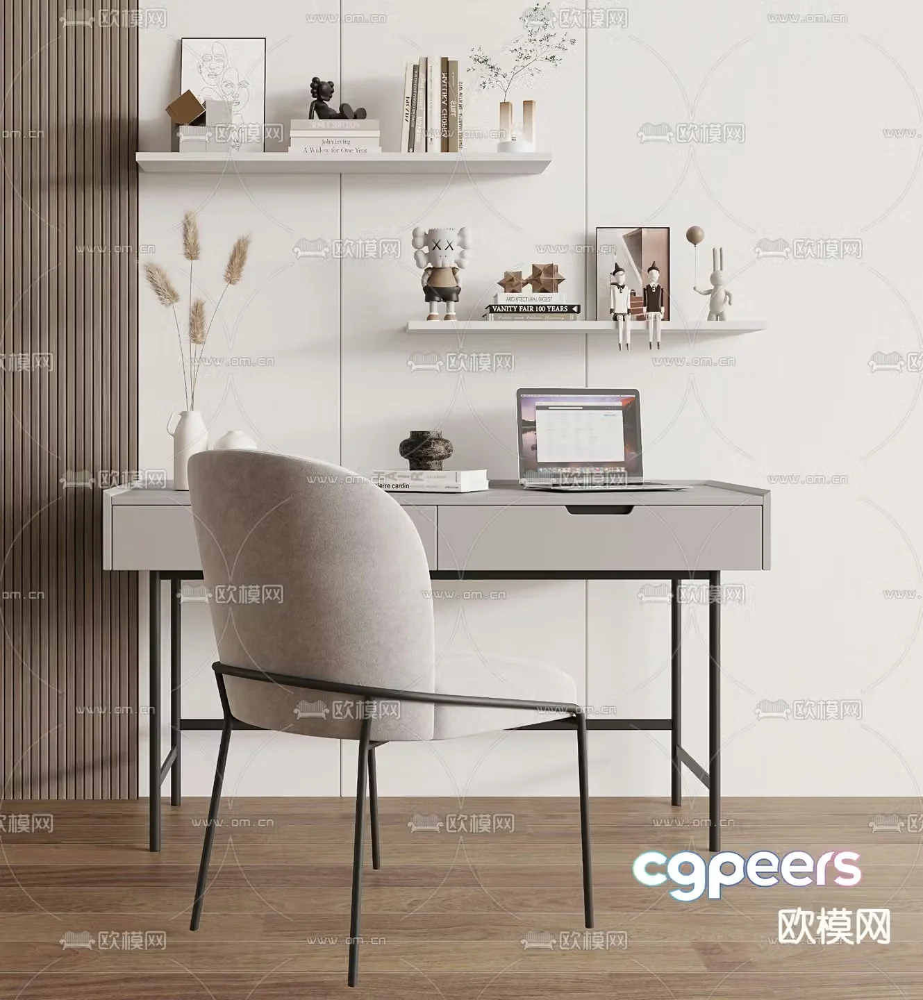 Modern desk writing desk computer desk 3d model