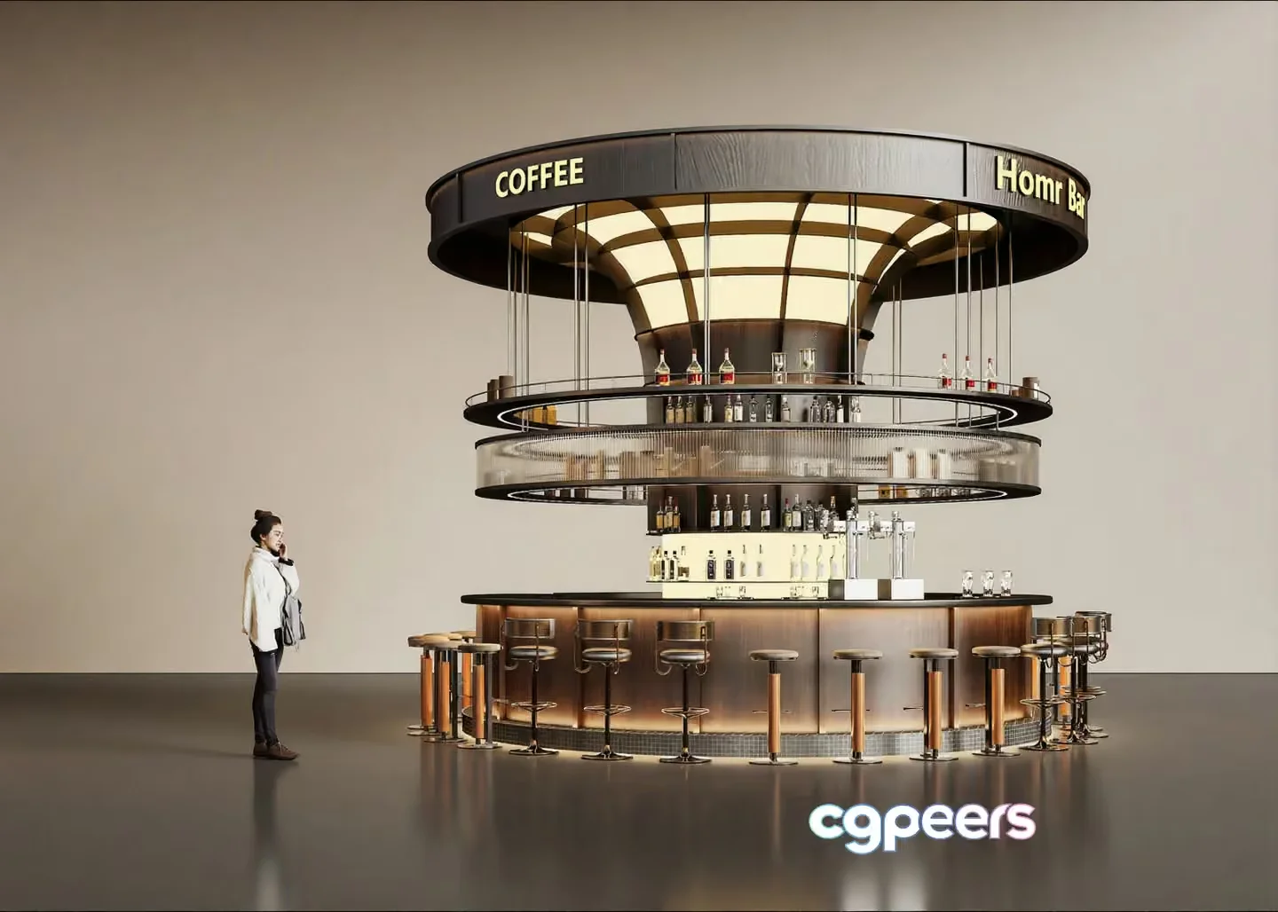 A Modern Coffee Bar 3D Model – 11460 – VRAY Render