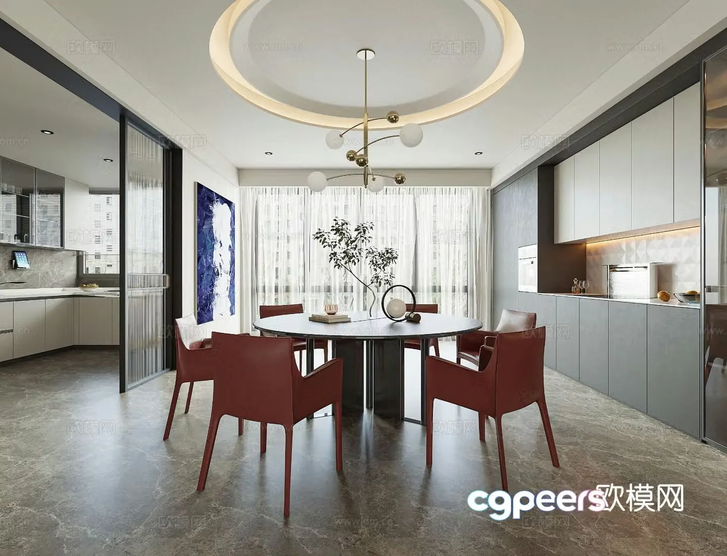Modern restaurant 3d model