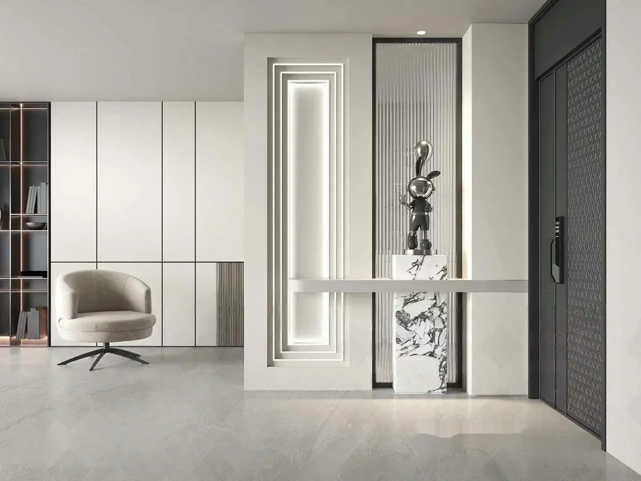 Modern White And Gray Room 3D Model – 18042 – VRAY Render