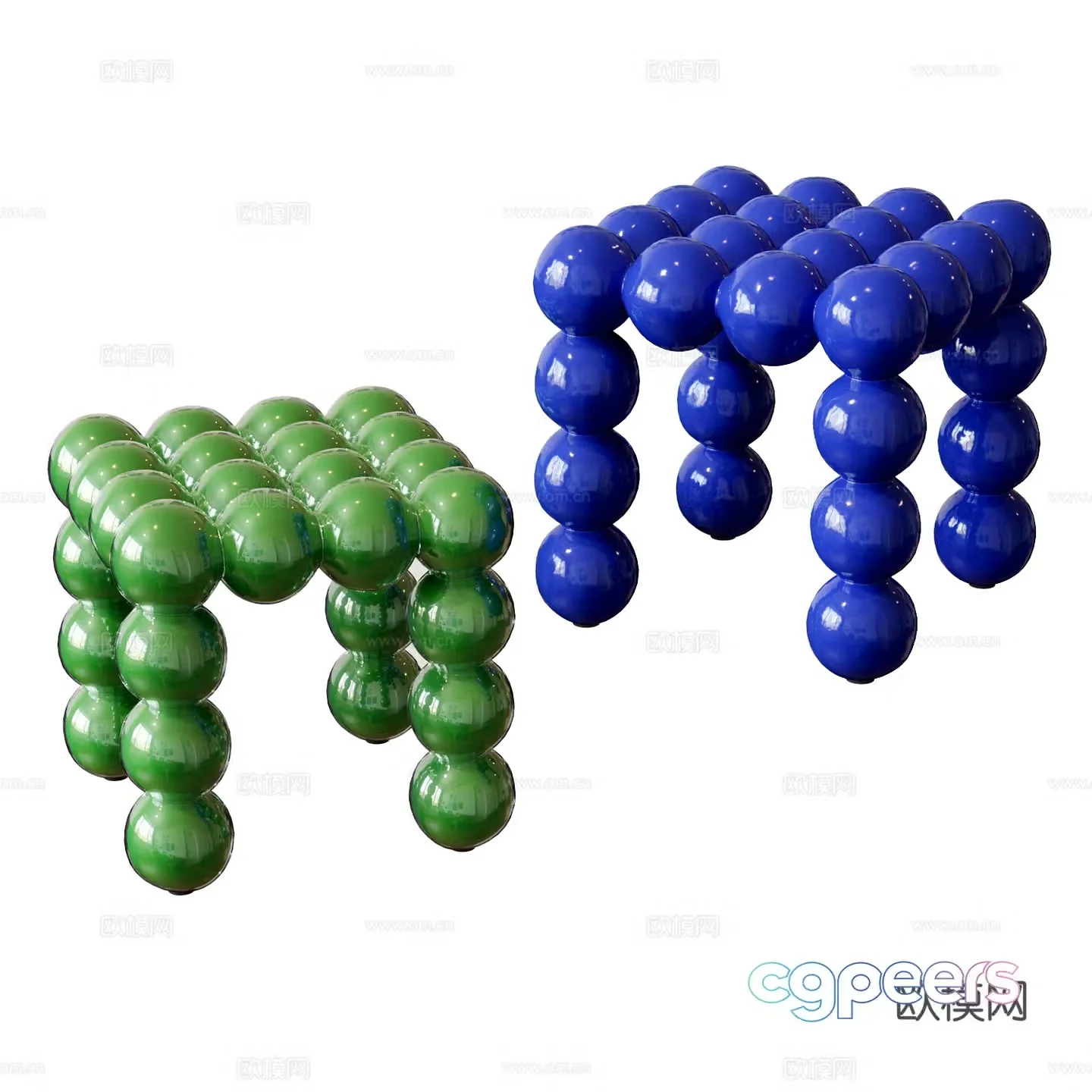 moooi modern stool sofa stool square stool children stool 3d model