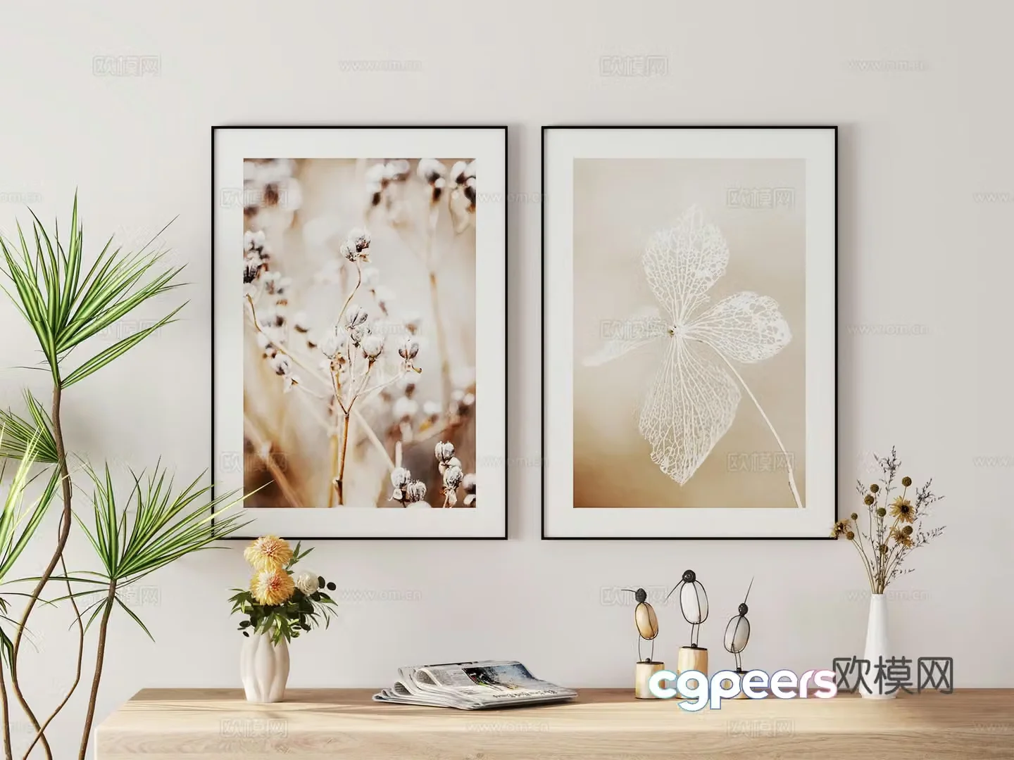 Modern decorative paintings hanging paintings ornaments 3d model 3d model