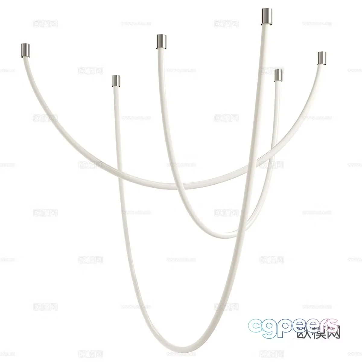 Modern Italian minimalist linear chandelier 3d model