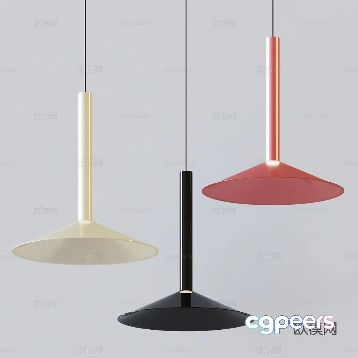 Modern minimalist decorative chandelier 3d model
