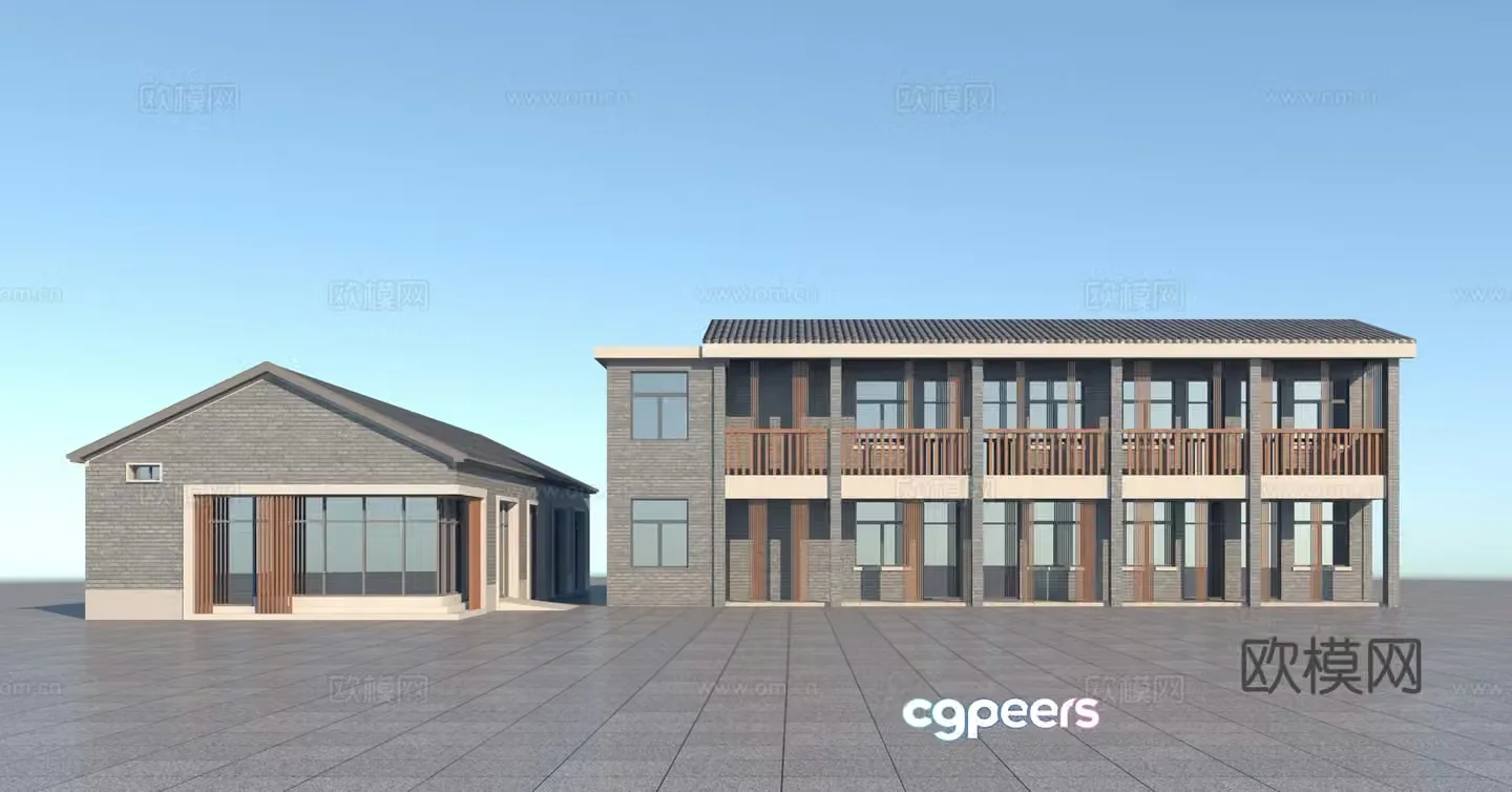 Teaching building dormitory canteen 3D model
