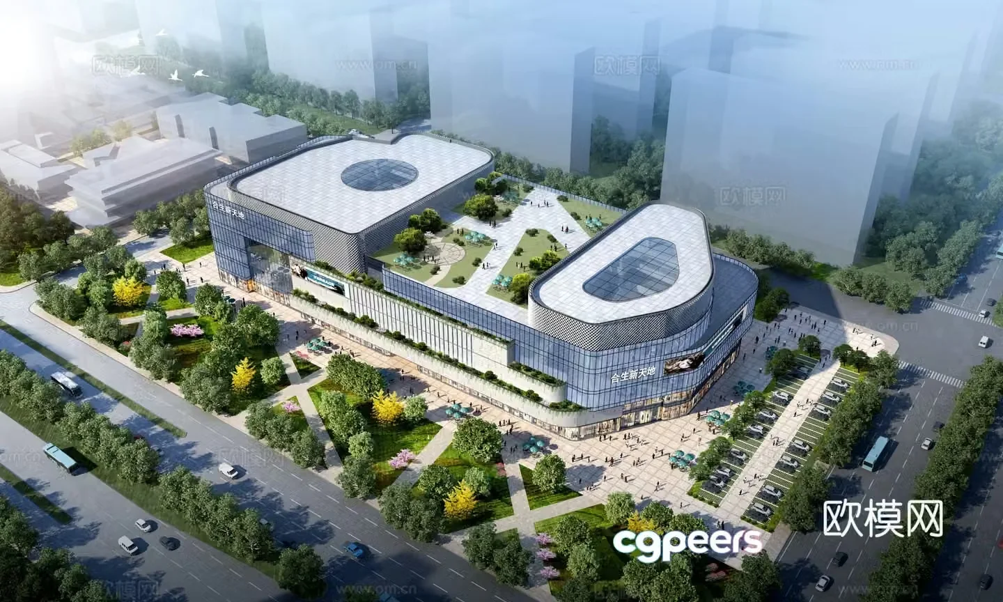 Commercial complex 3d model