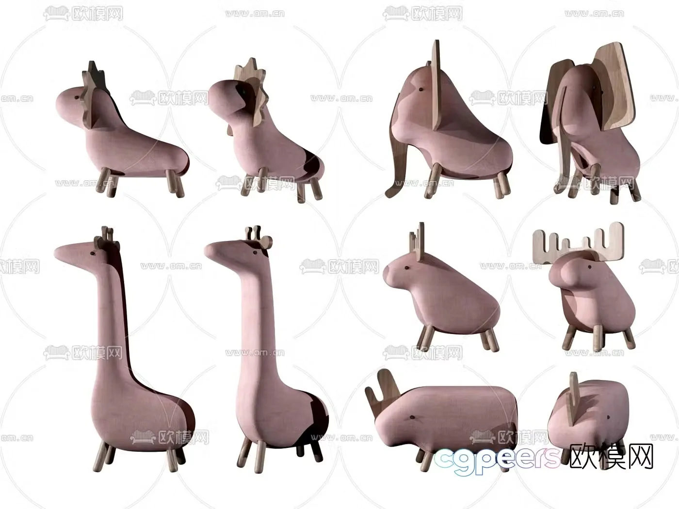 Modern children’s animal toys 3d model