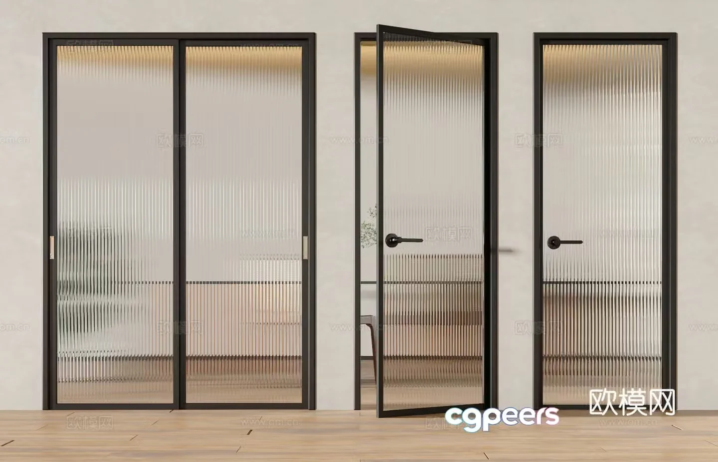Modern glass door 3d model