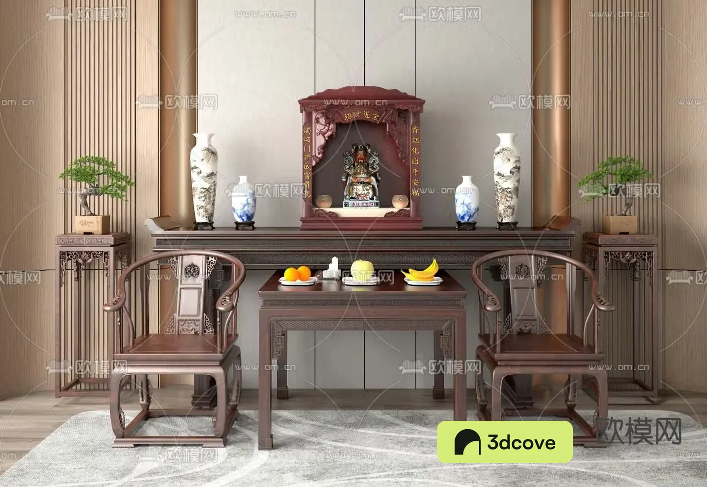 Chinese Buddhist altar Buddhist niche shrine sacred cabinet