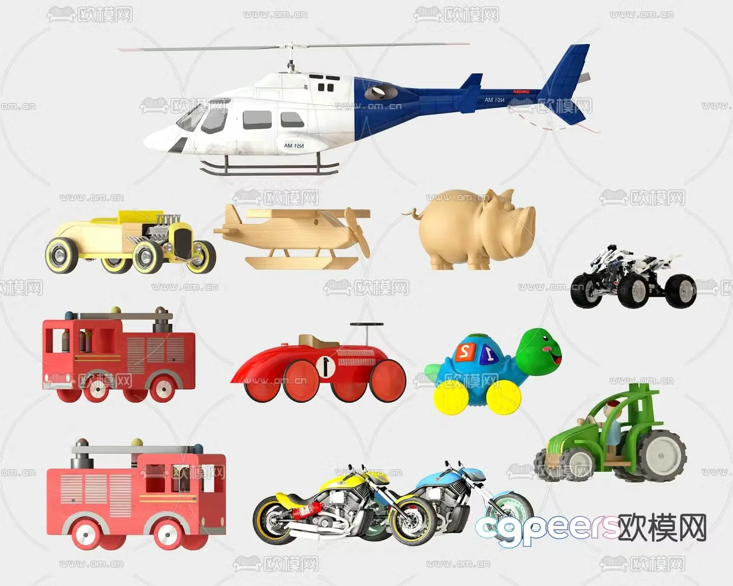 Children’s transportation toys 3d model