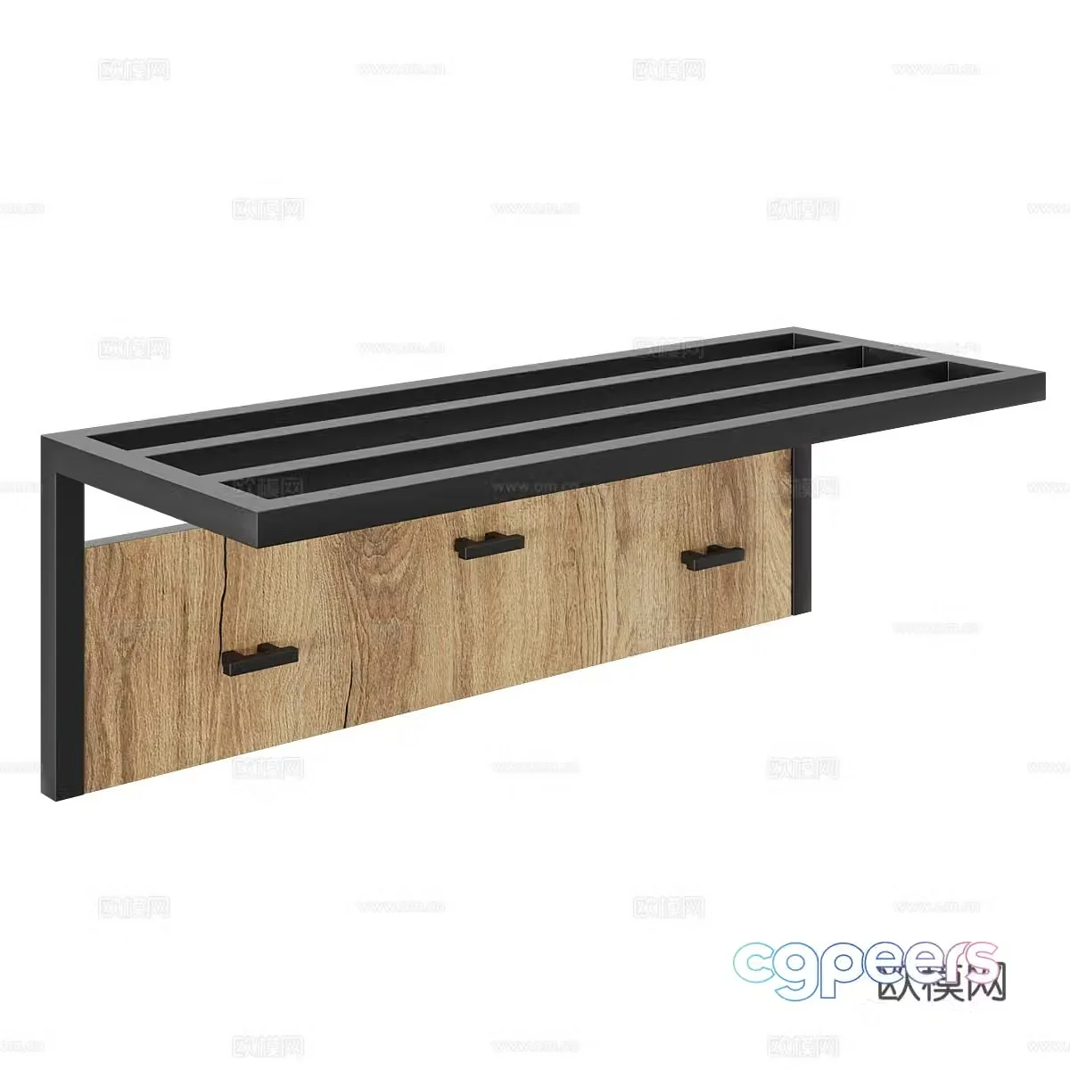 Nordic wall cabinet wall hanging shelf 3d model