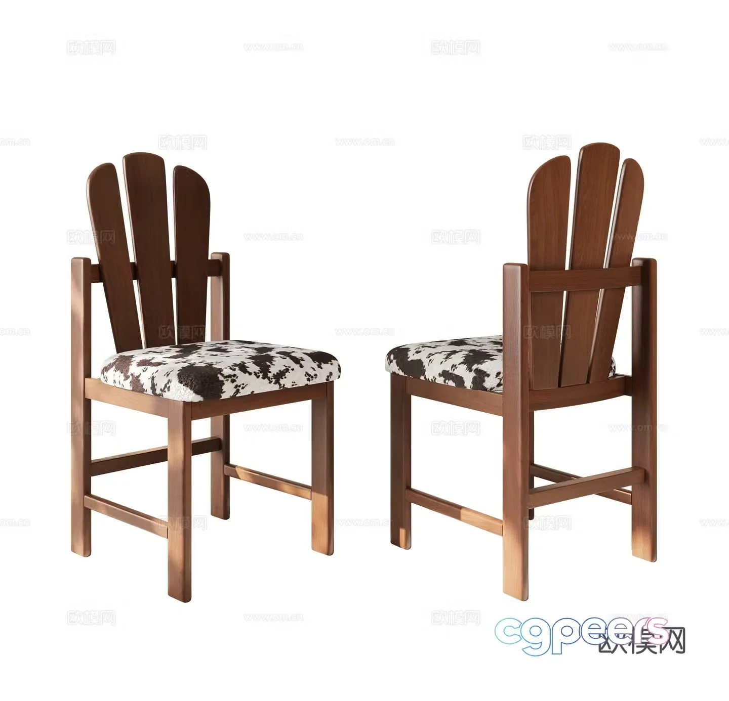 Medieval style chair dining chair 3d model