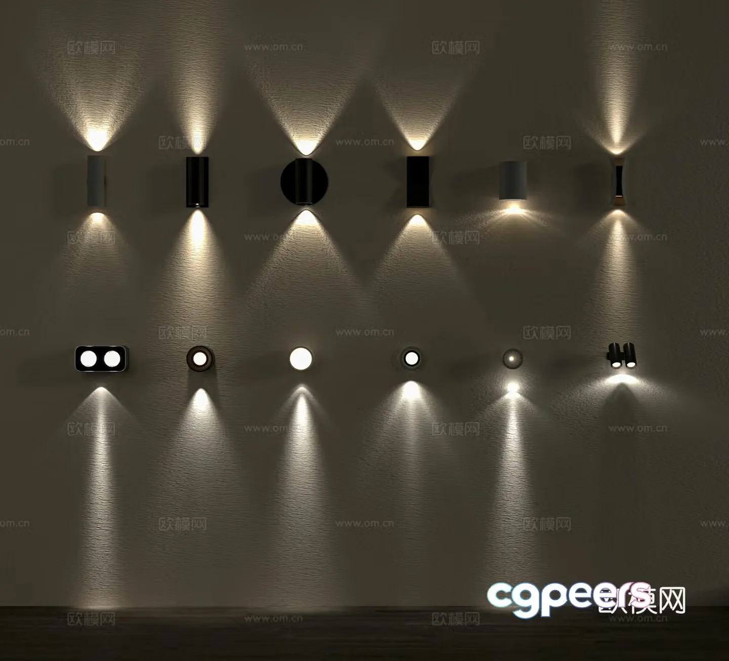 Modern lamp combination IES light source lamp downlight spotlight wall lamp wall washing lamp 3d model