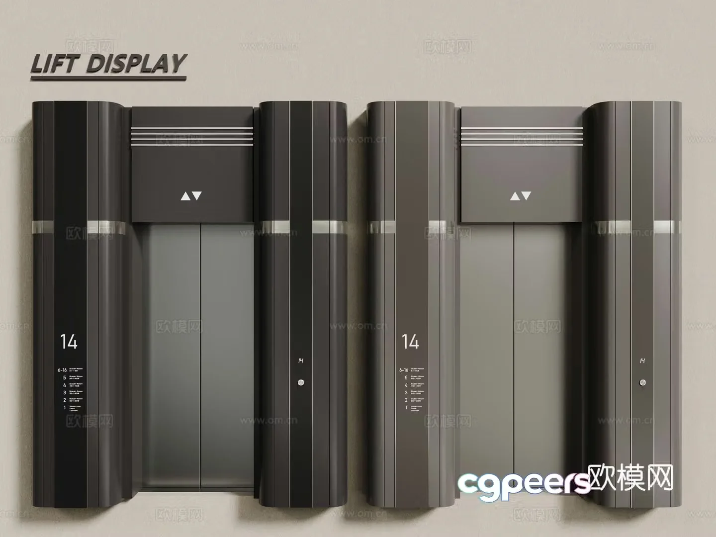 Modern elevator indoor elevator shopping mall elevator 3d model