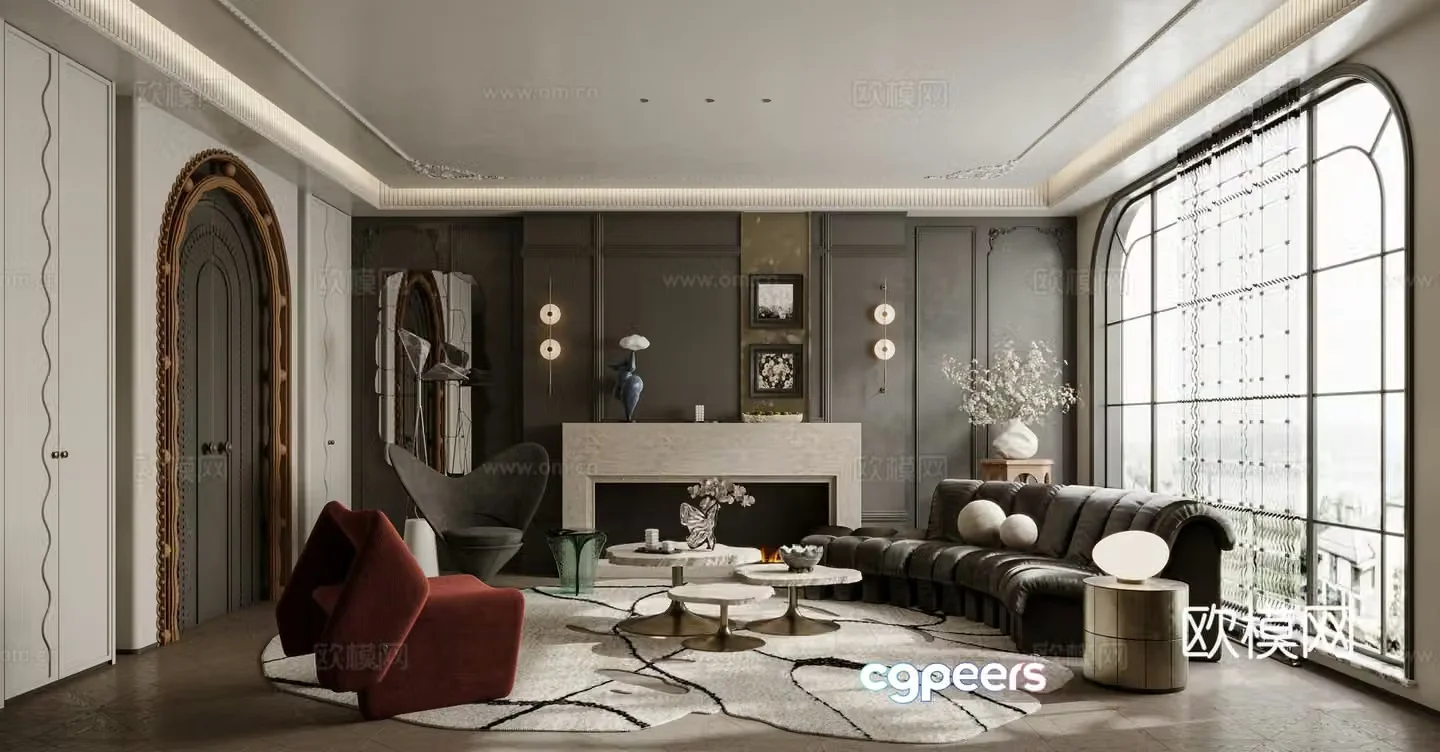 French living room 3d model