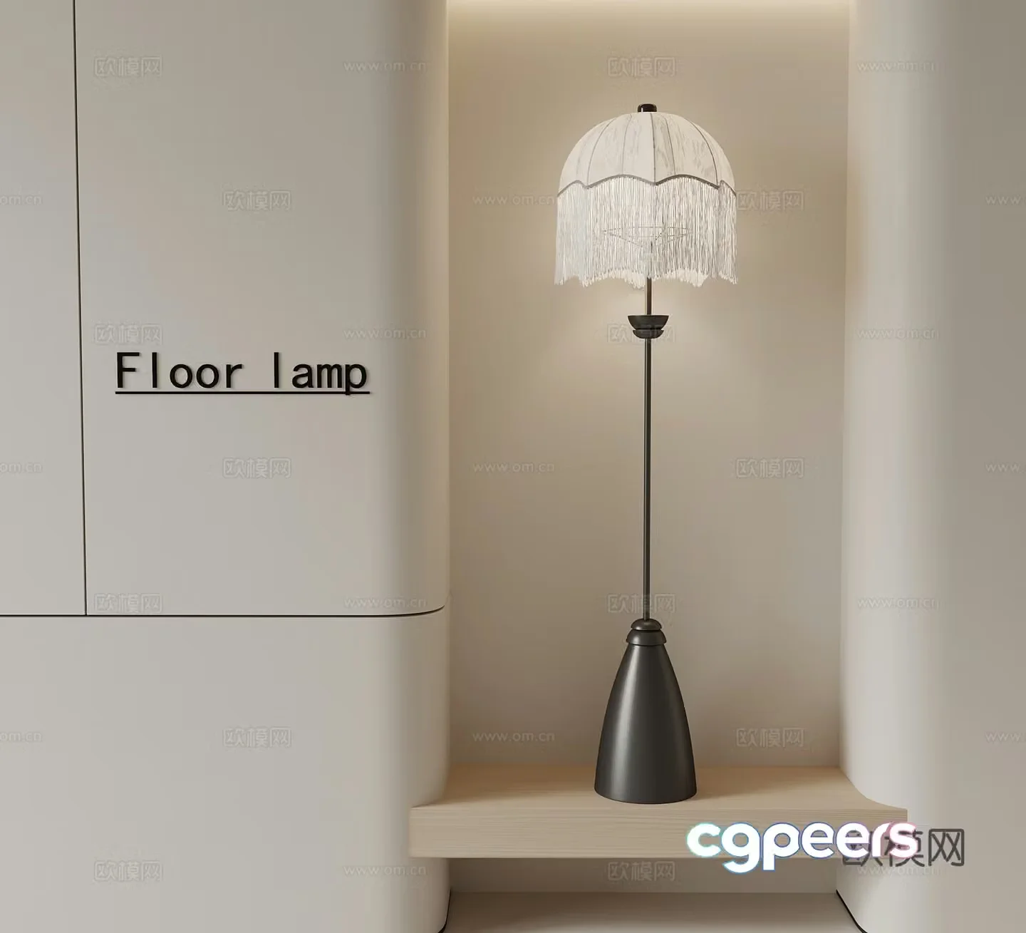French floor lamp tassel floor lamp 3d model