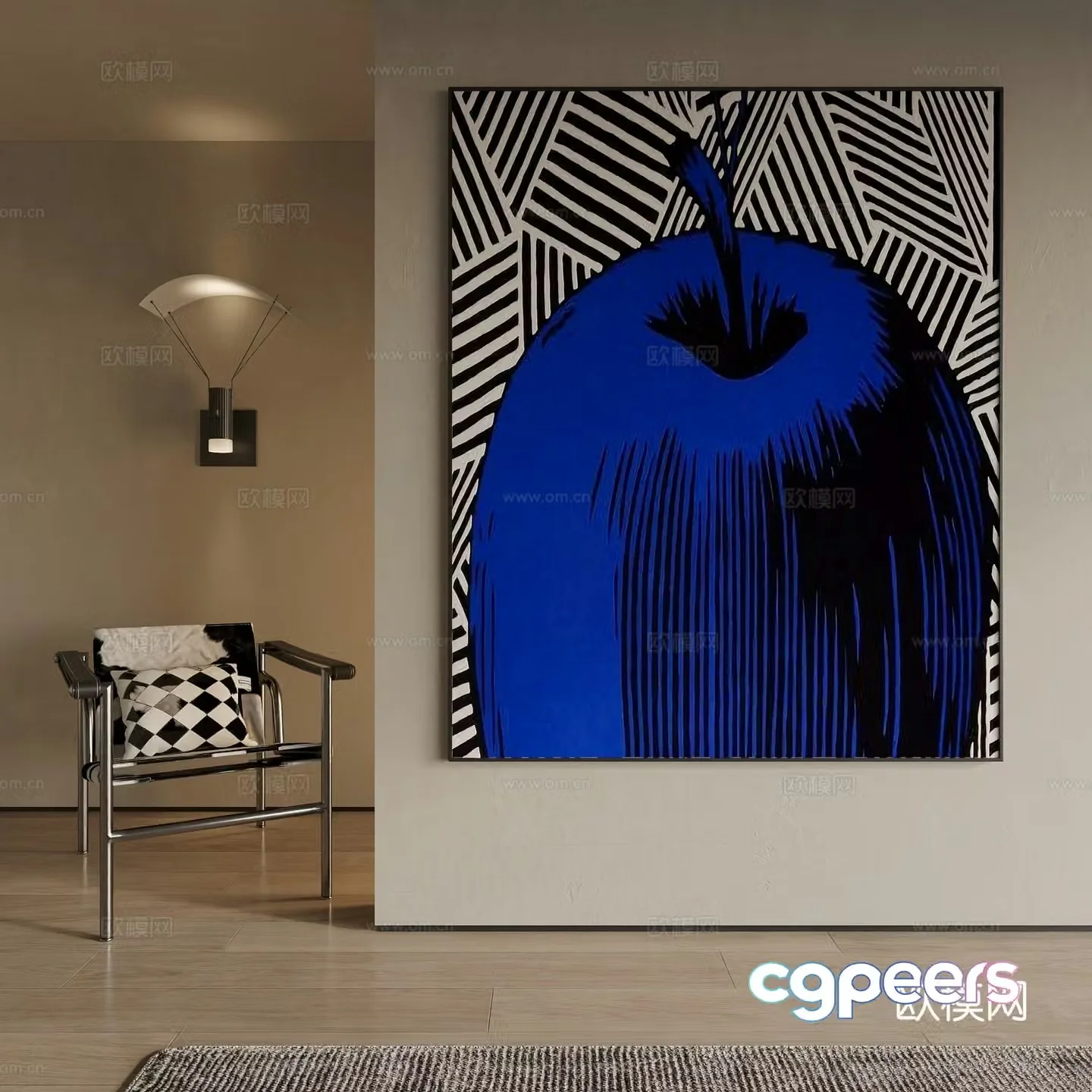 Modern decorative painting 3d model