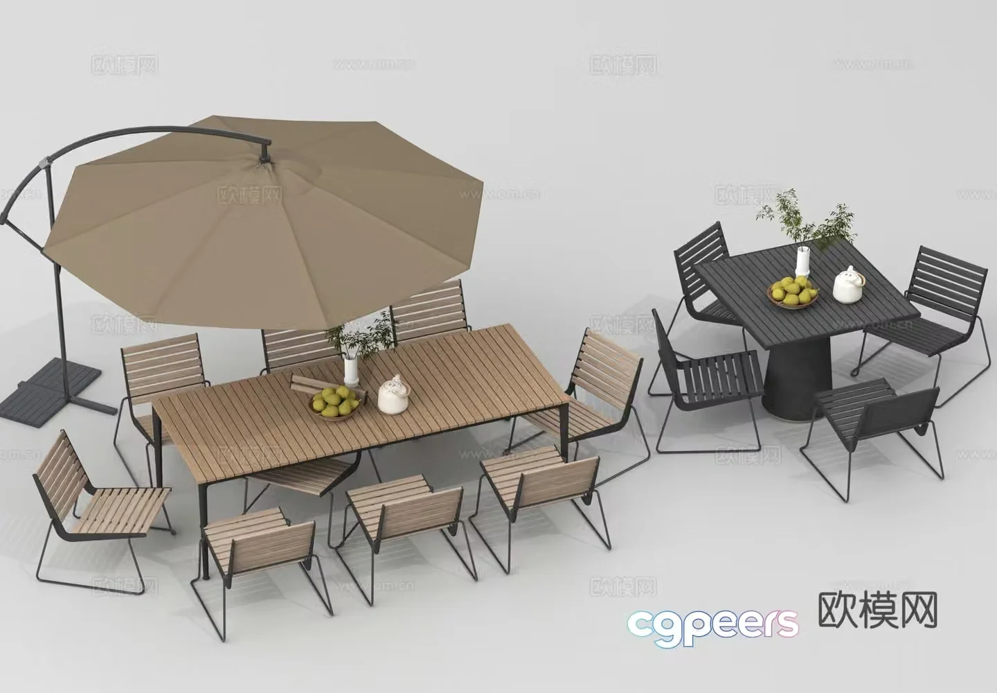 Outdoor tables and chairs camping tables and chairs 3d model