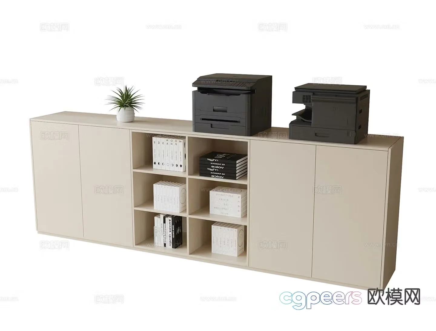 Modern filing cabinet low cabinet office cabinet 3d model