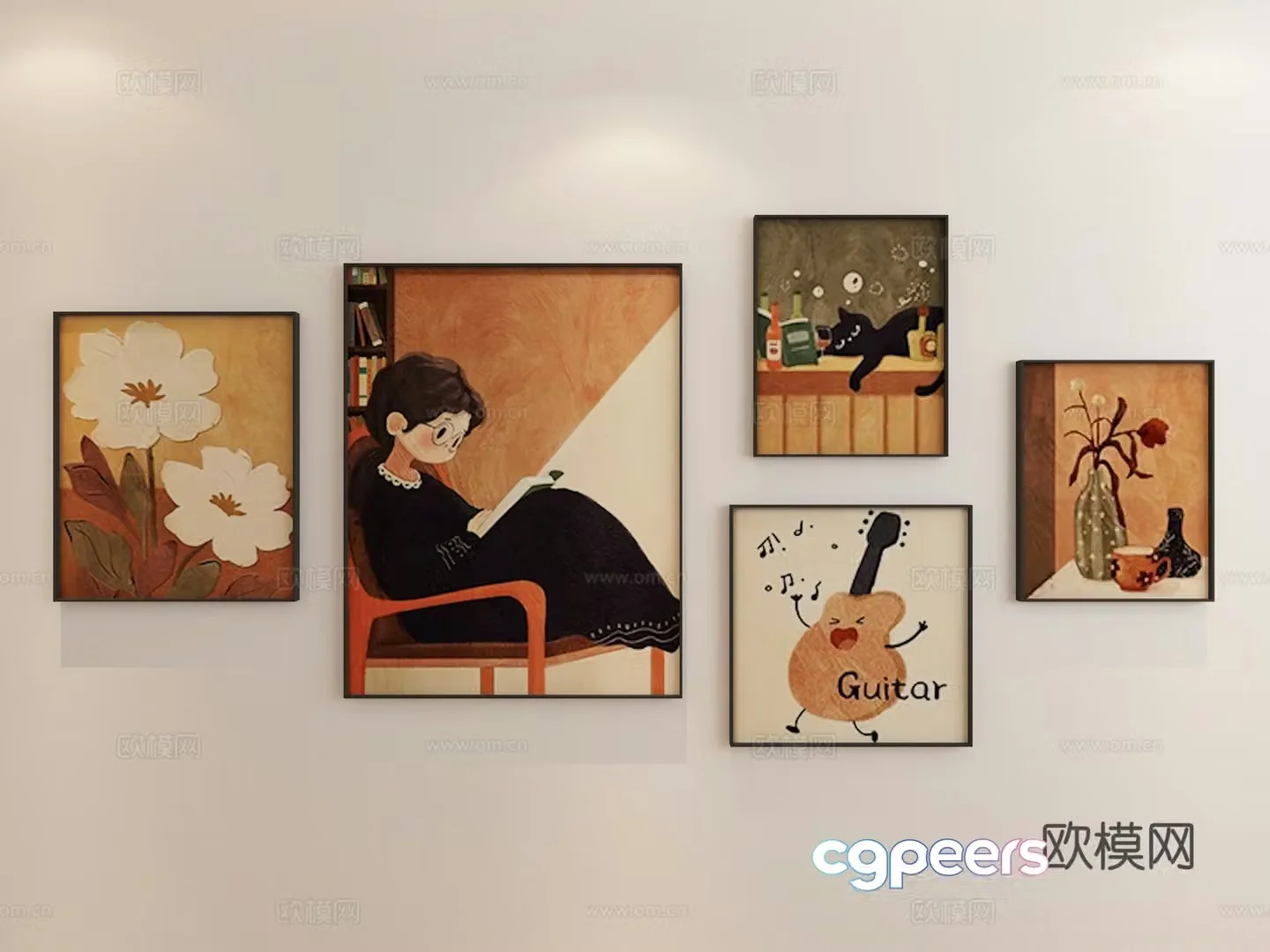 Combination painting Modern combination painting Fresh combination painting 3D model