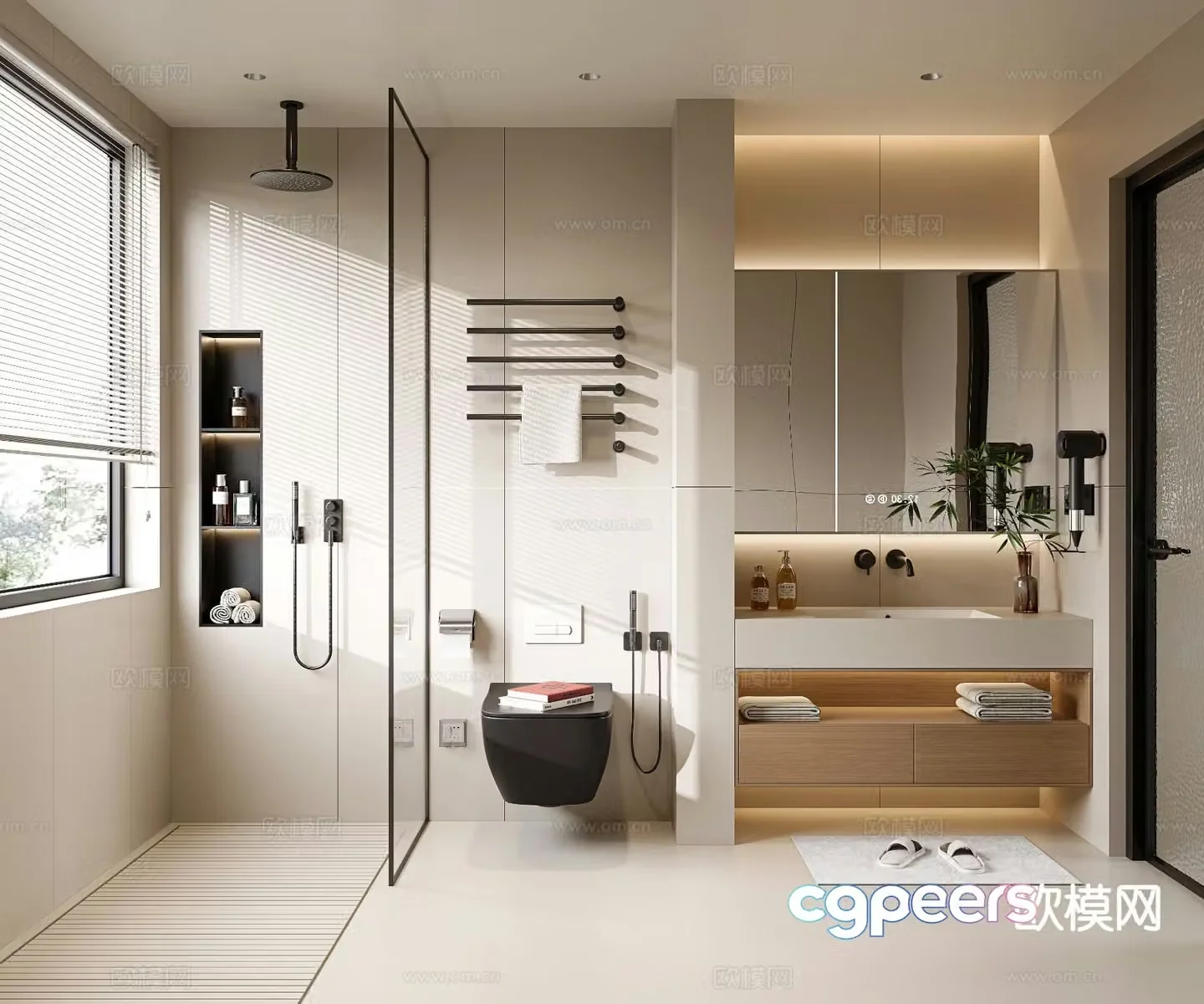 Cream style bathroom bathroom 3d model