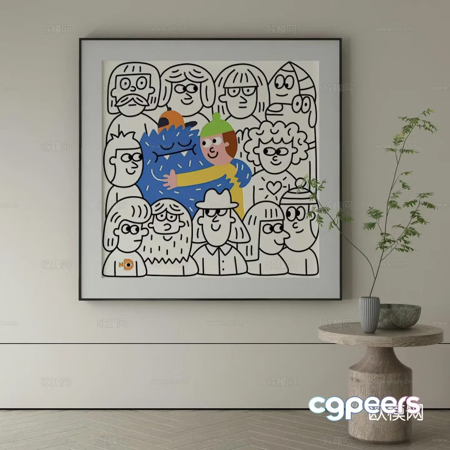 Modern Wasabi Hanging Painting Oil Painting 3D Model