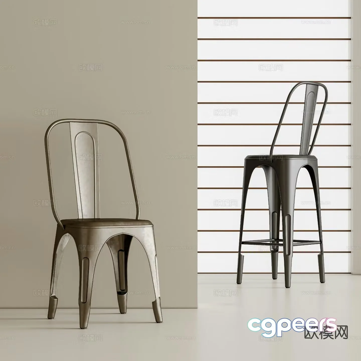Modern chair dining chair 3d model
