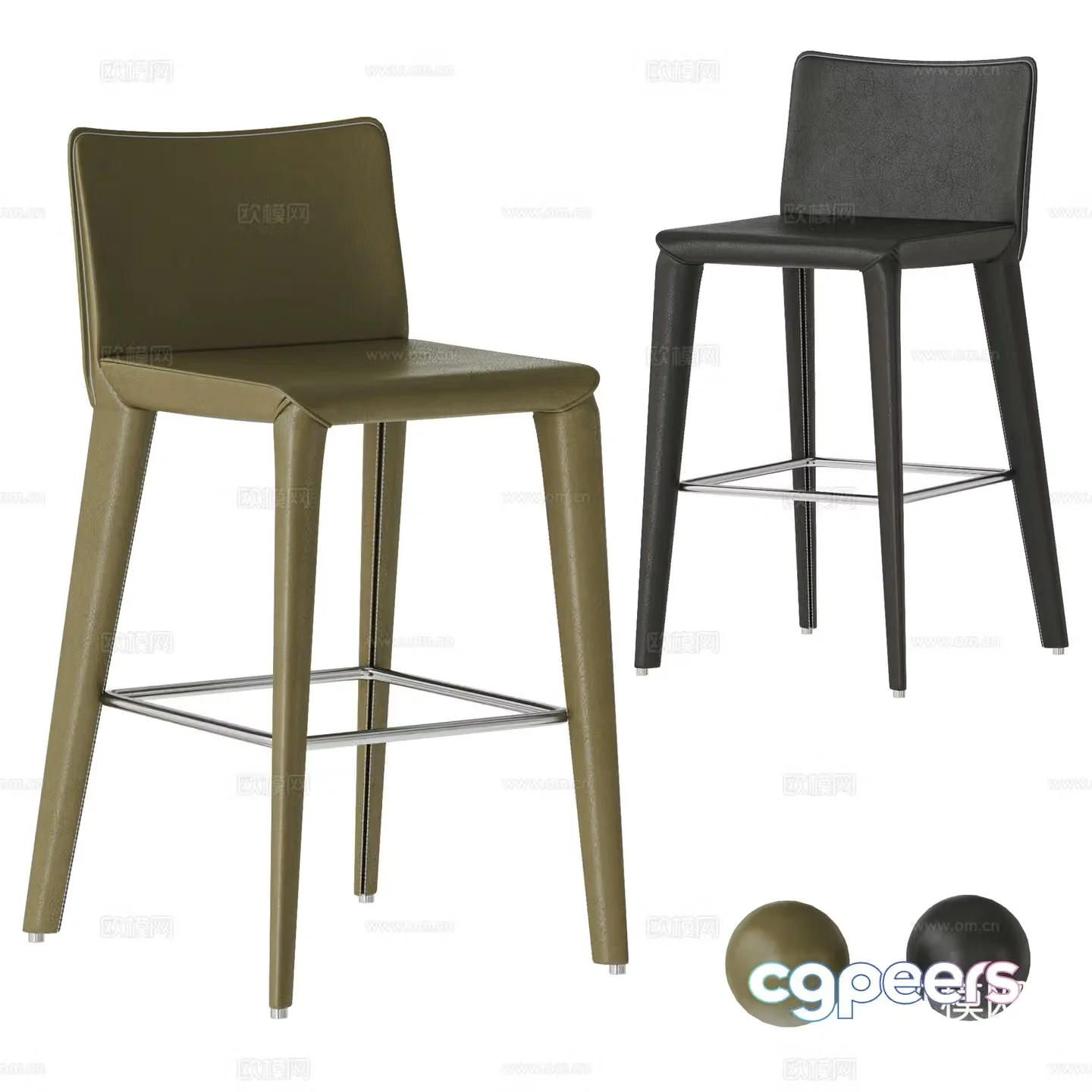 POLIFORM modern bar chair combination leather bar chair bar chair saddle bar chair 3d model