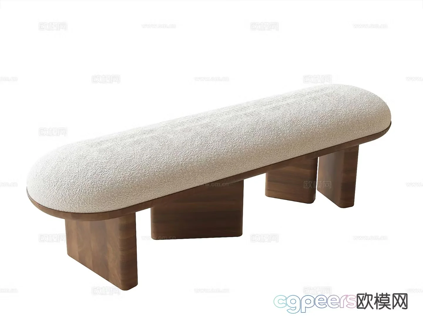 Modern footrest bedside stool 3d model