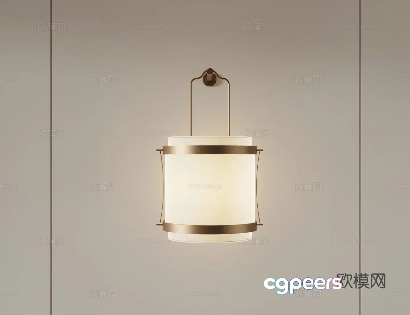 New Chinese style wall lamp lobby wall lamp mirror headlight 3D model