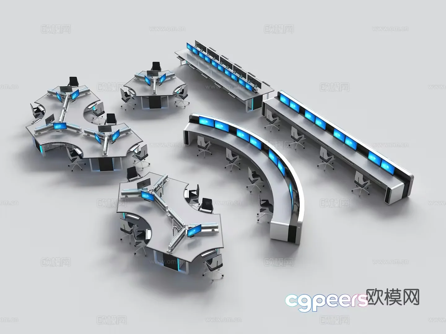 Modern Office Furniture 3D Model – 10841 – VRAY Render
