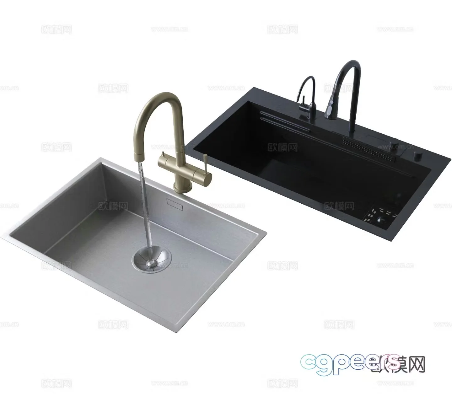 Sink Kitchen Sink Washing Basin Dish Washing Tank 3D Model