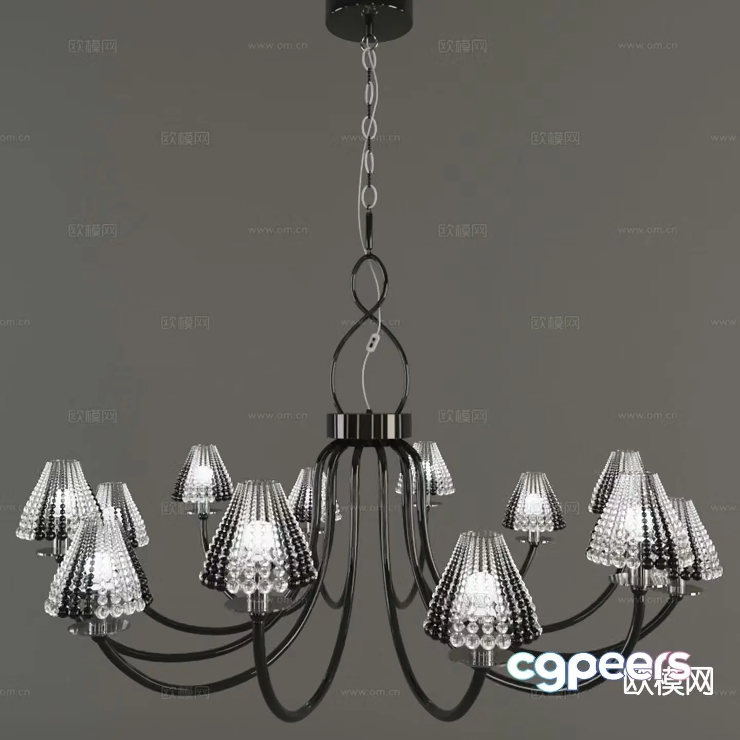 Light luxury chandelier fashion chandelier 3d model