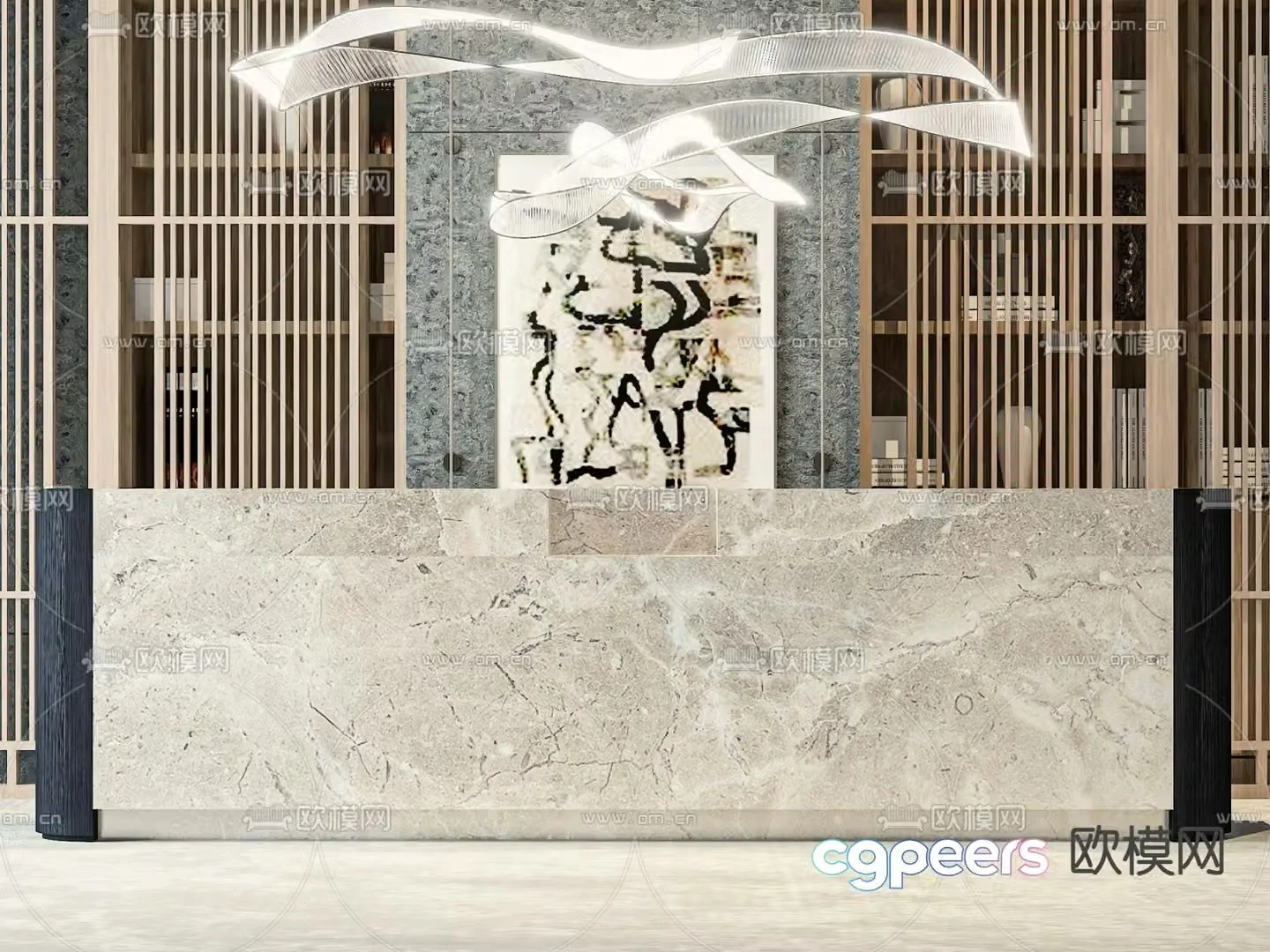 Reception desk consultation front desk 3d model