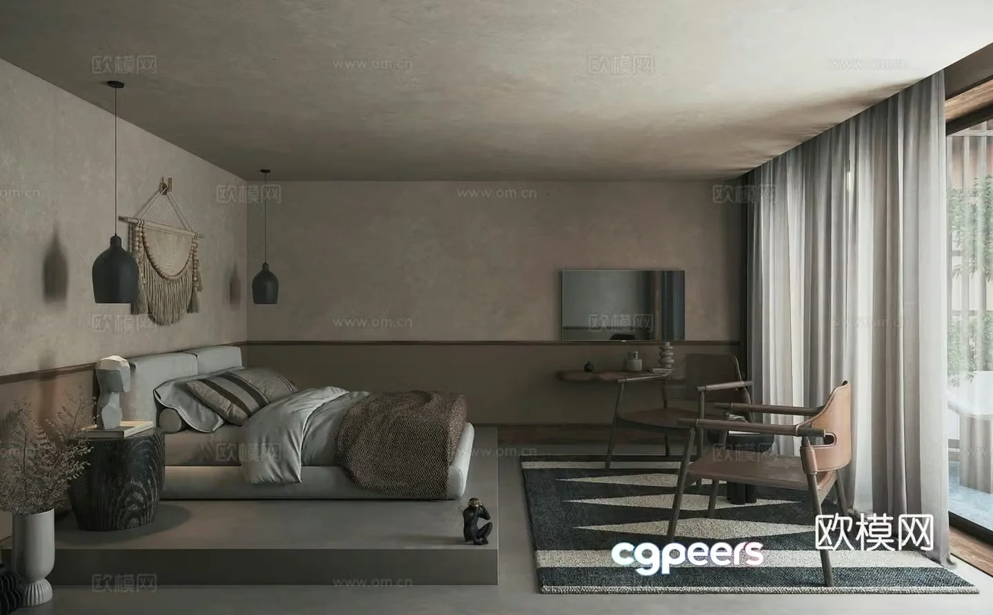 Wabi Sabi Hotel Room B&B Room 3D model