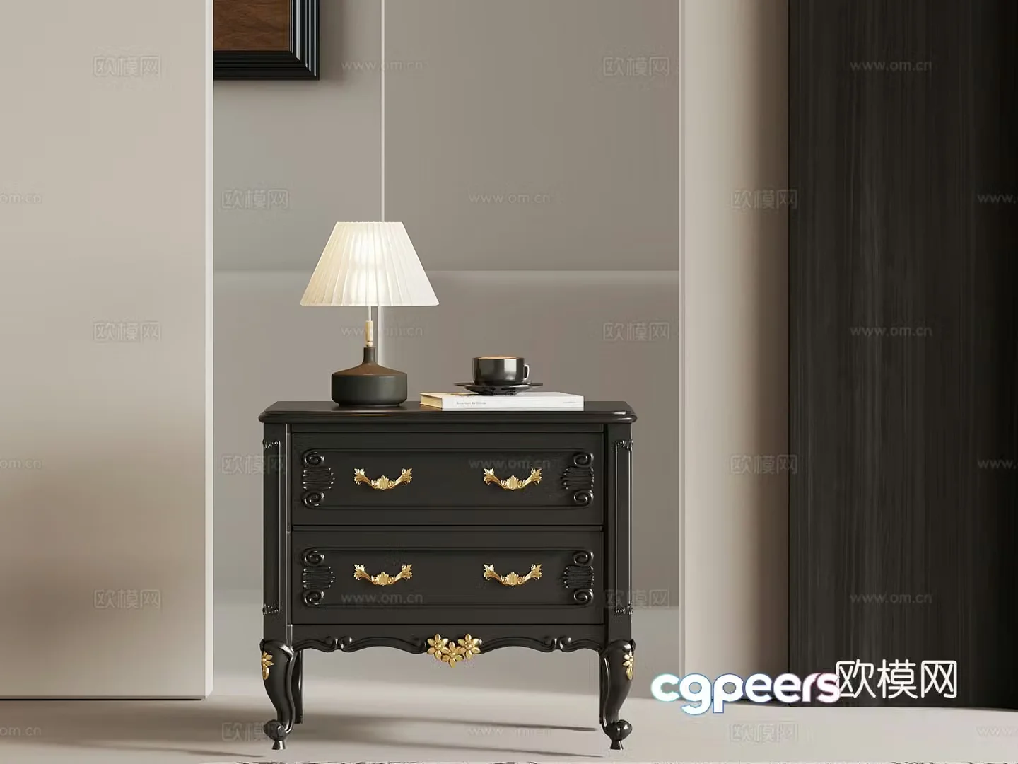 024 French nightstand 3D model