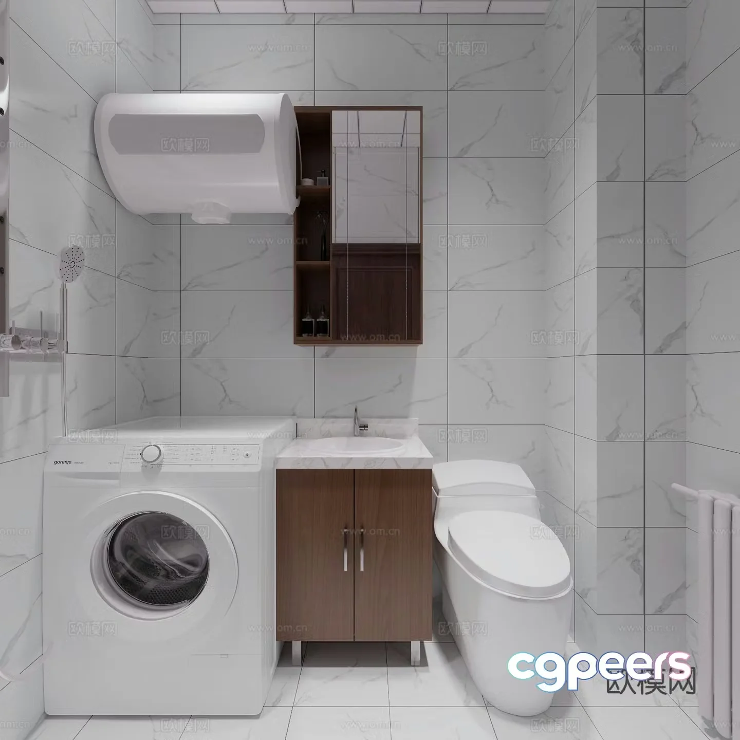 Modern bathroom toilet 3d model