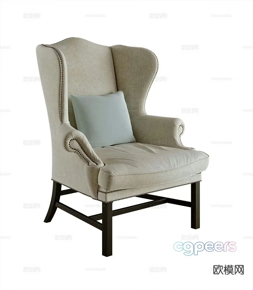 American leisure chair armchair 3d model