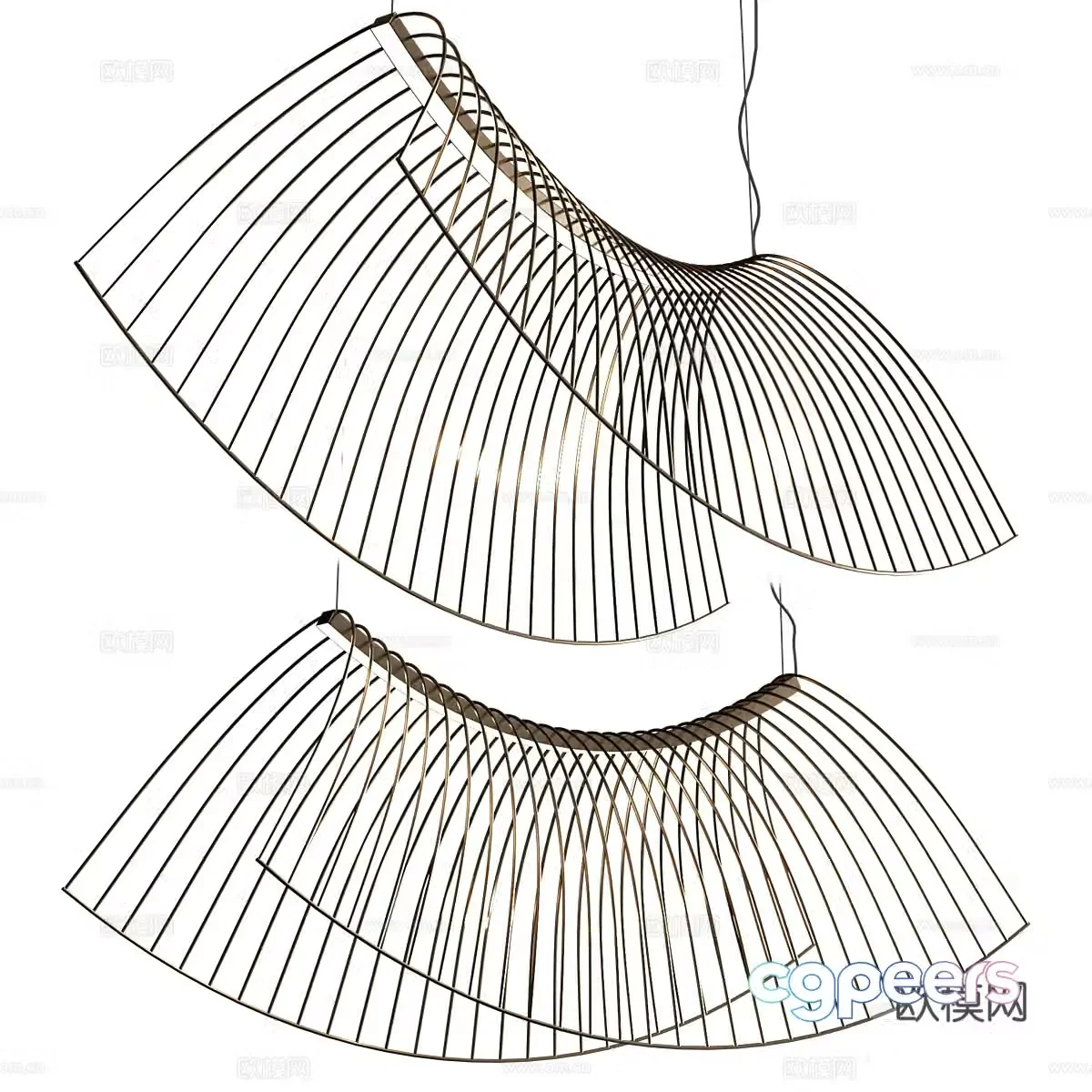New Chinese style chandelier personalized chandelier 3d model