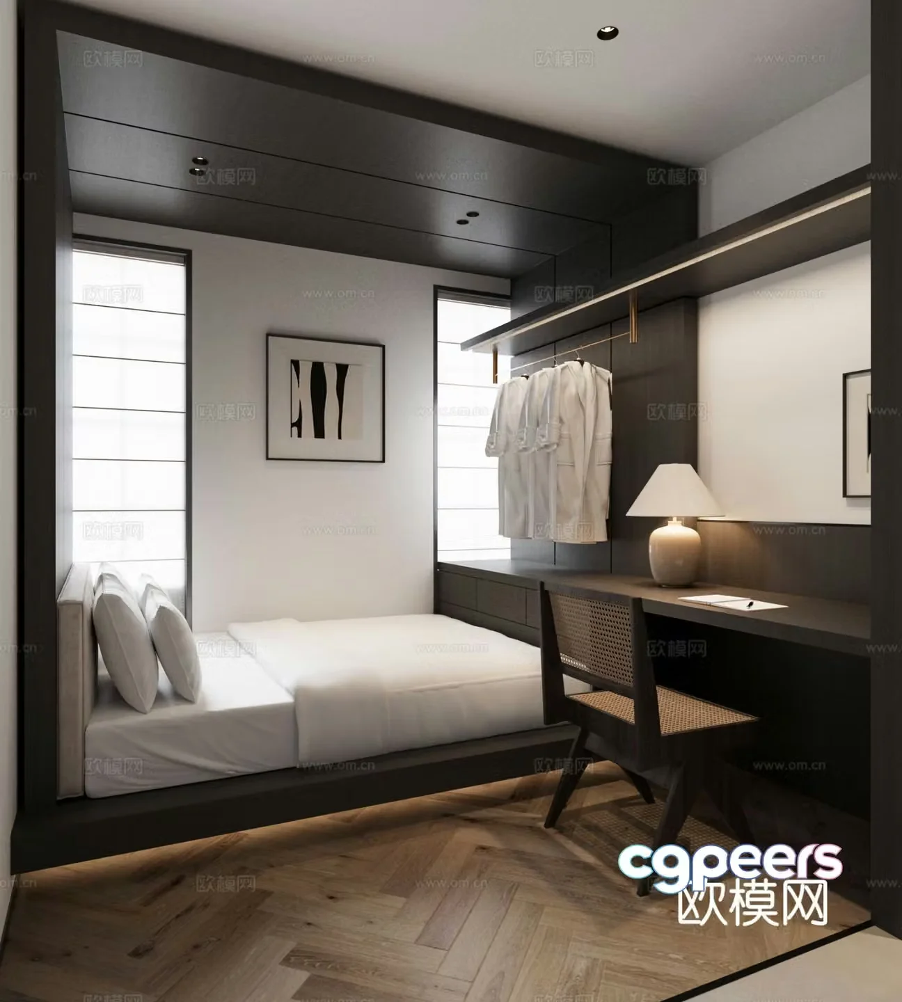 Wabi-sabi style tatami bedroom 3d model